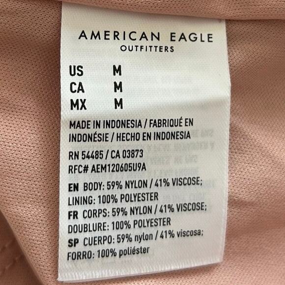 American Eagle Women Sleeveless Mini Pink Slip Dress Fairy Coquette Roses Medium - Picture 7 of 10